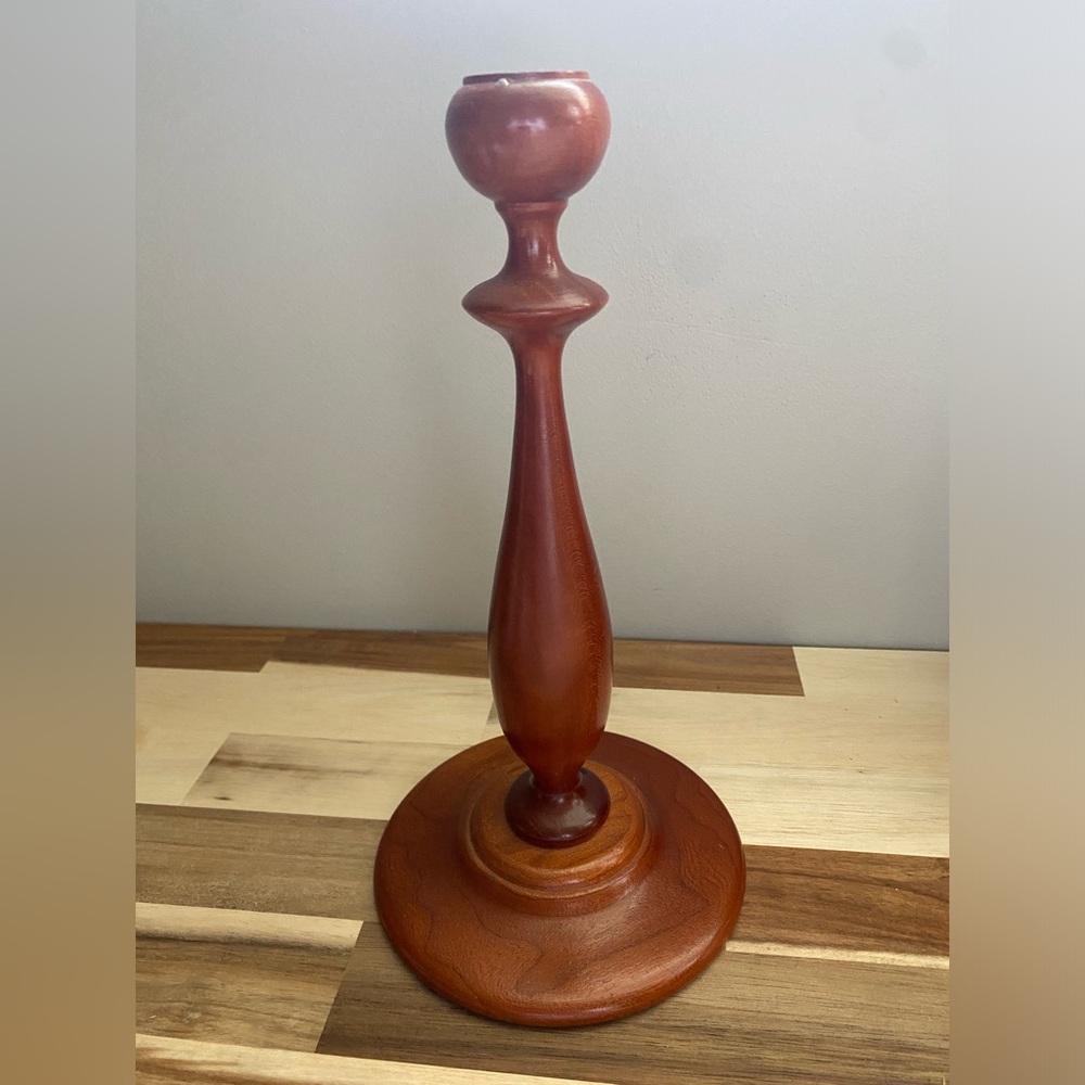 Vintage wood candle stick holder